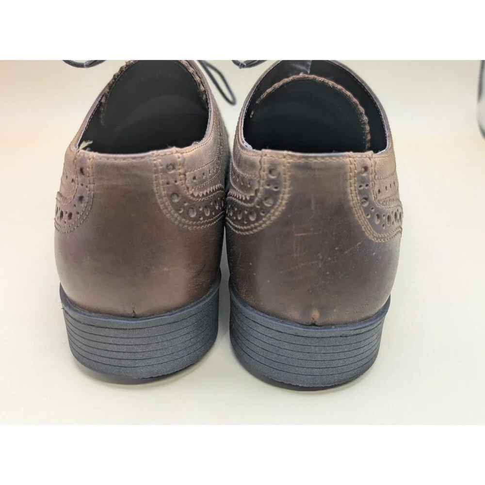 Steve Madden Men’s 10 Brown Leather Wingtip Oxfords Brogue Dress Shoes Lace Up